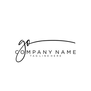 Initial letter GO Signature handwriting Logo Vector	