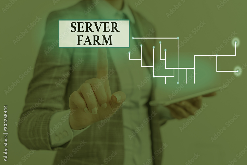 Aufkleber text sign showing server farm. business photo showcasing a group of computers acting as servers and 
