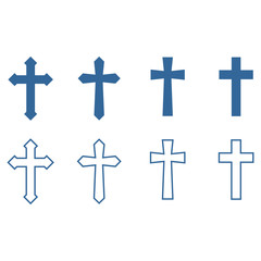 Obraz premium christian cross icon vector design symbol