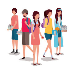 Obraz premium School students kids vector design