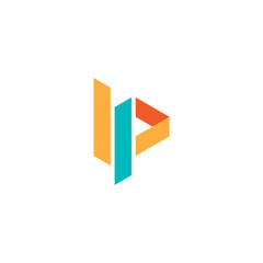 Logo design with abstractvI and P letter