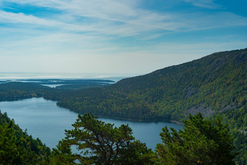 View of Jordan Pond in Acadia National Park, Maine