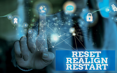 Handwriting text Reset Realign Restart. Conceptual photo Life audit will help you put things in...