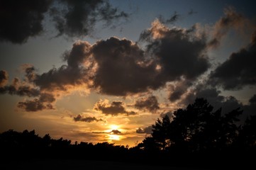 Dramatic sky with clouds