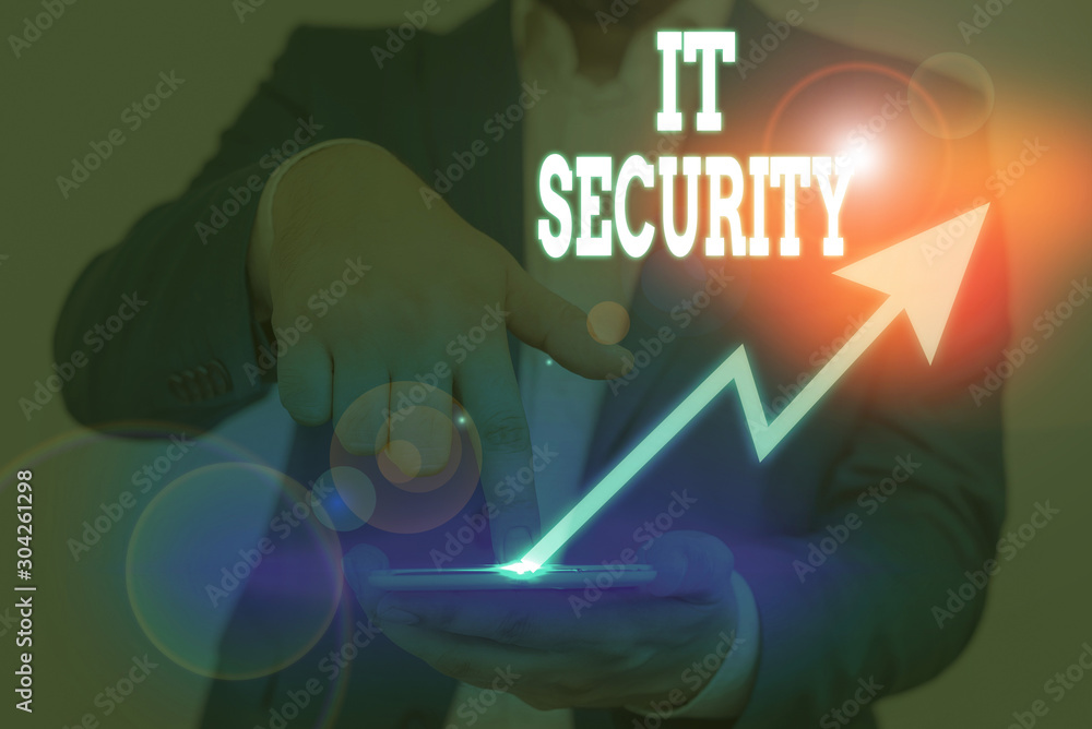 Poster conceptual hand writing showing it security. concept meaning protection of data or digital asset aga
