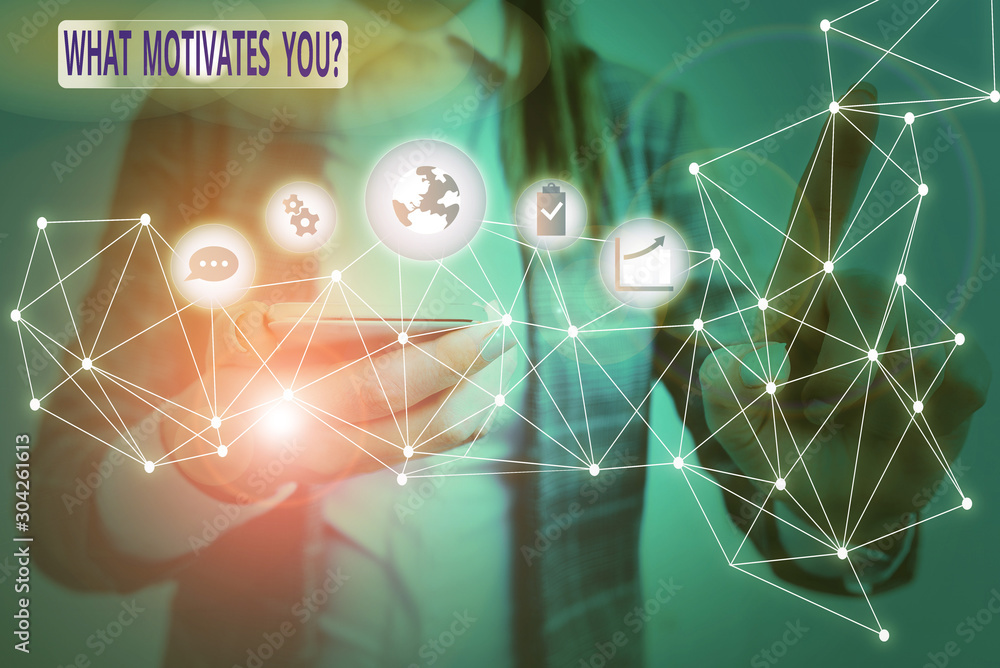 Poster text sign showing what motivates youquestion. business photo text know reasons why you want to wake 