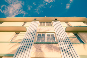  Example of typical Art Deco architecture seen around South Beach Miami Florida.