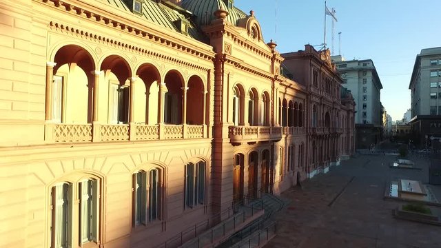 Aerial view of the pink house of government. Buenos Aires, Argentina.