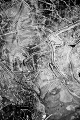 Cracking and broken ice texture.