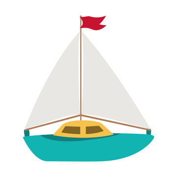 Isolated sailboat toy vector design