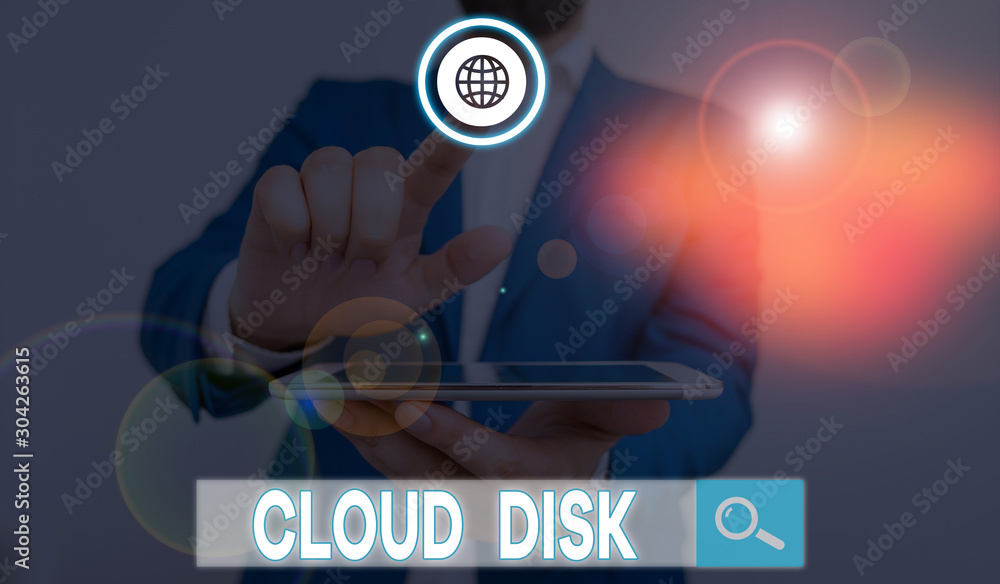 Poster word writing text cloud disk. business photo showcasing web base service that provides storage space