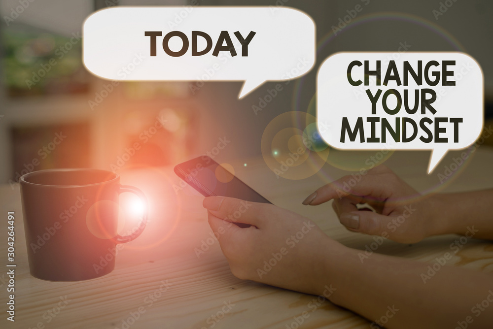 Poster text sign showing change your mindset. business photo text replace your beliefs way of thinking ment