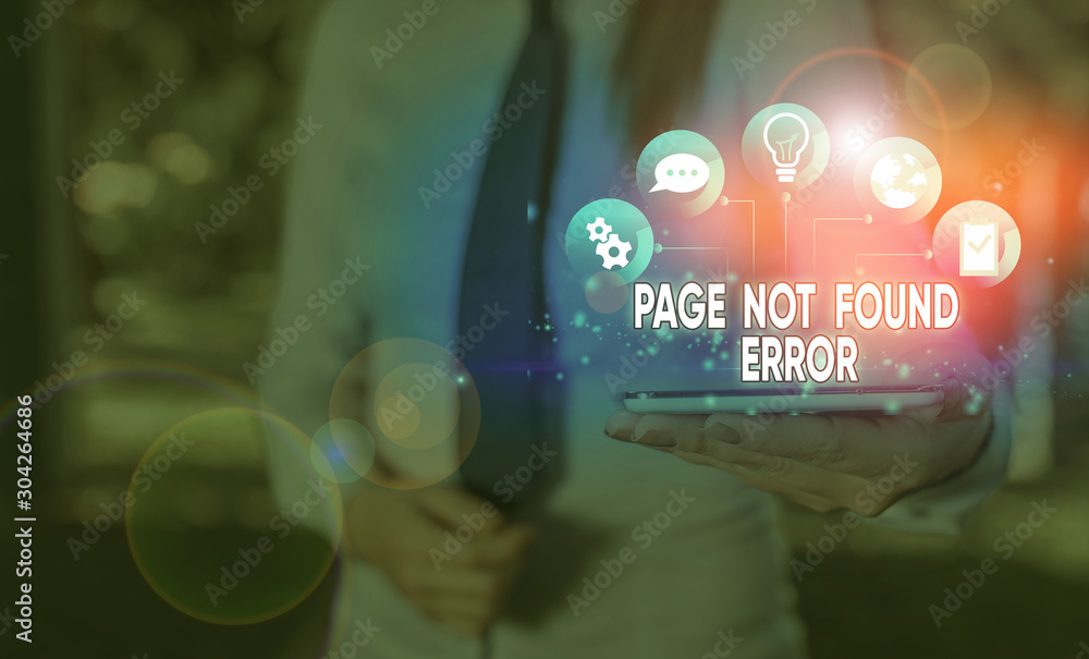 Fototapete Writing note showing Page Not Found Error. Business concept for message appears when search for website doesnt exist