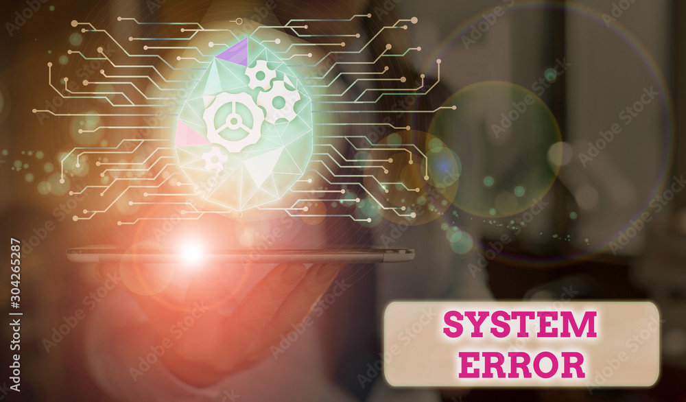 Poster text sign showing system error. business photo showcasing instruction that is not recognized by an o