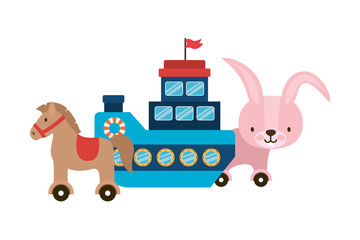 Isolated variety of toys vector design