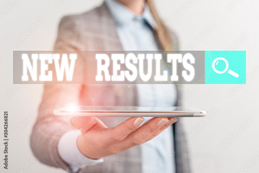 Poster writing note showing new results. business concept for something that happens or exists because of s