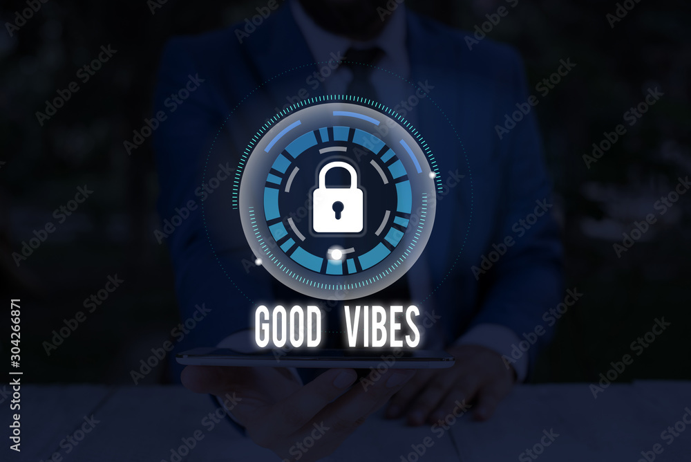 Poster conceptual hand writing showing good vibes. concept meaning slang phrase for the positive feelings g