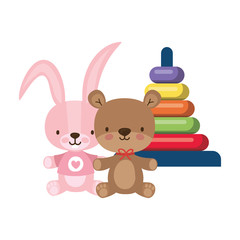 Isolated variety of toys vector design