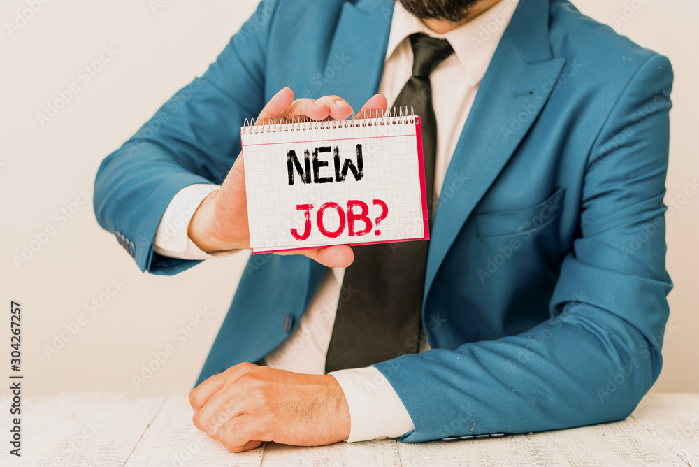 Poster text sign showing new job question. business photo showcasing asking if a demonstrating got regular 