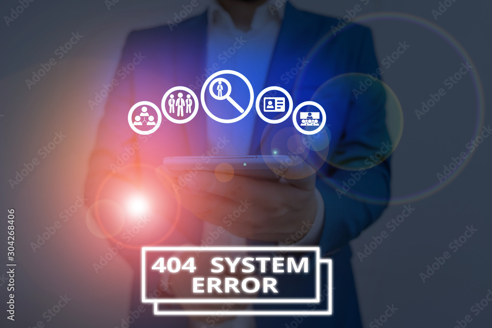 Fototapete Handwriting text 404 System Error. Conceptual photo message appears when website is down and cant be reached
