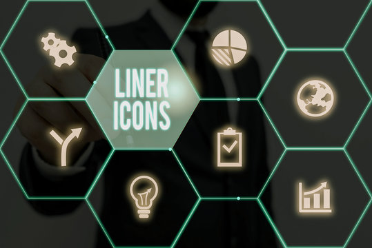 Writing note showing Liner Icons. Business concept for use to improve visual interest and grab the user s is attention