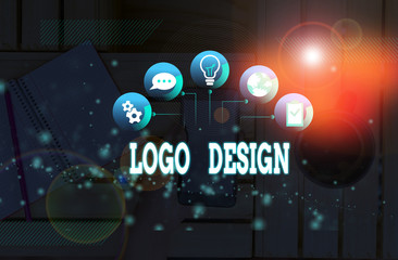 Handwriting text Logo Design. Conceptual photo a graphic representation or symbol of company name...