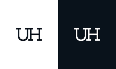 Creative line art letter UH logo. This logo icon incorporate with two letter in the creative way.