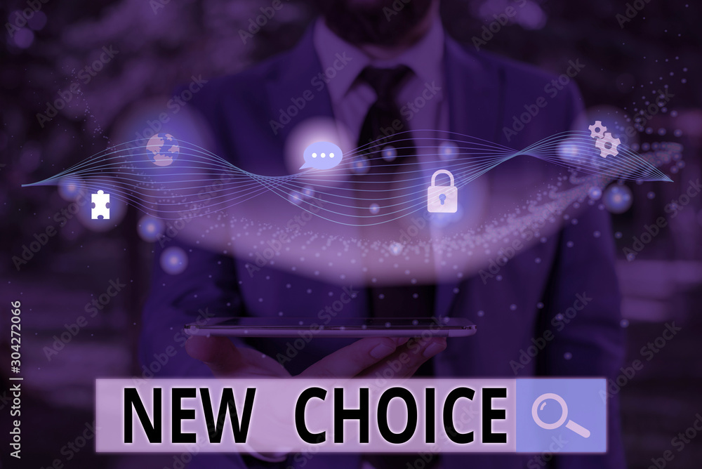 Poster writing note showing new choice. business concept for having lot of options and adding another one t