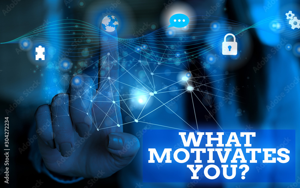 Poster handwriting text what motivates youquestion. conceptual photo know reasons why you want to wake up e