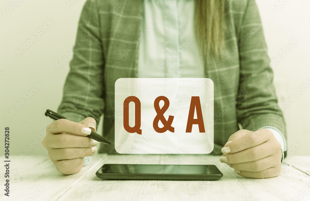 Poster text sign showing q and a. business photo text a period of time or an occasion when someone answers 