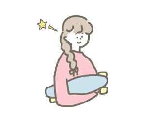 ミニクルーザーを持った女の子