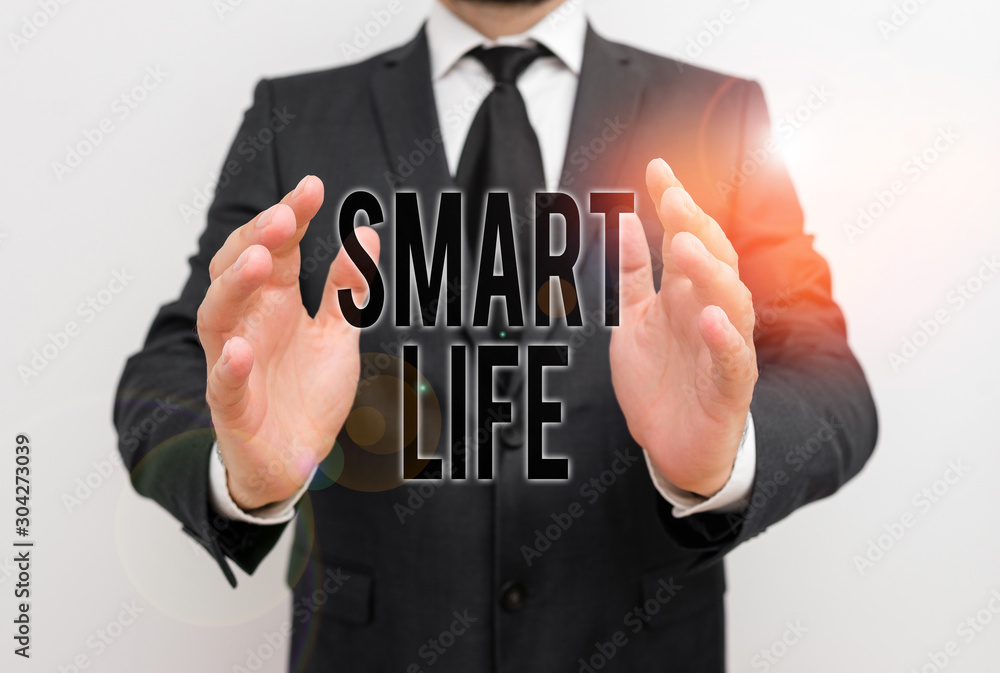 Poster writing note showing smart life. business concept for approach conceptualized from a frame of preven
