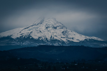Stormy winter weather around Mt Hood, Oregon, Pacific Northwest United States