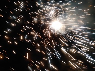 fireworks in the night sky