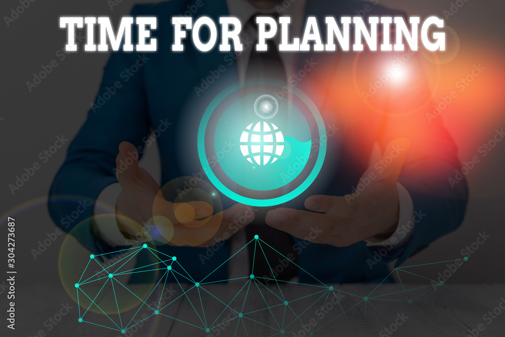 Poster text sign showing time for planning. business photo text setting up for things to do priority list p
