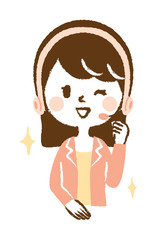 Illustration of operator consultant woman