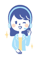Illustration of operator consultant woman
