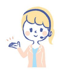 Illustration of operator consultant woman