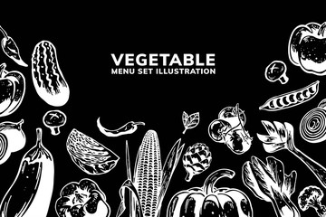 vegetable set menu black and white