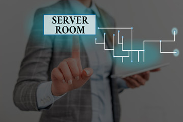 Text sign showing Server Room. Business photo showcasing a room used to store power and operate computer servers