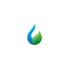 element vector of water drop leaf fire ecology logo template