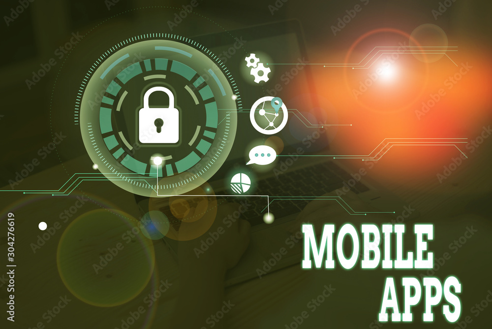 Poster conceptual hand writing showing mobile apps. concept meaning application software designed to run on