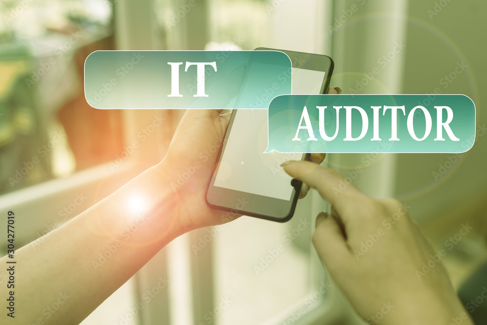 Poster text sign showing it auditor. business photo text demonstrating authorized to review and verify the 