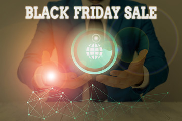 Text sign showing Black Friday Sale. Business photo text Shopping Day Start of the Christmas...