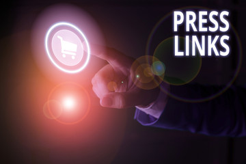 Word writing text Press Links. Business photo showcasing intended to analysisipulate a site s is ranking in Google search