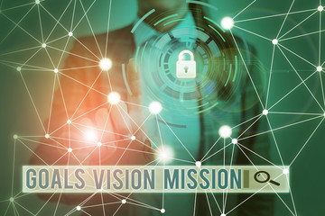 Handwriting text Goals Vision Mission. Conceptual photo practical planning process used to help...
