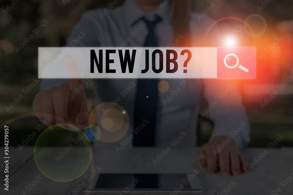 Poster writing note showing new job question. business concept for asking if a demonstrating got regular wo