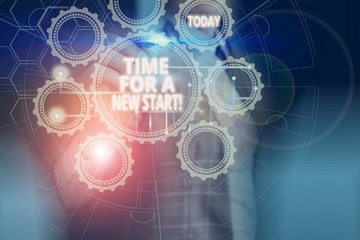 Text sign showing Time For A New Start. Business photo showcasing Trust the magic of Beginnings Afresh Anew Rebirth Picture photo system network scheme modern technology smart device