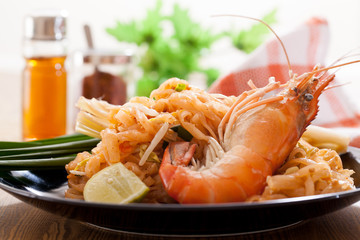 Padthai most popular fried noodle yummy thai street food.