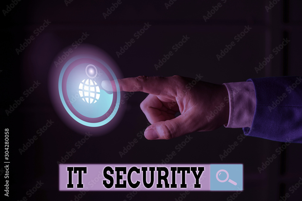 Poster handwriting text writing it security. conceptual photo protection of data or digital asset against u